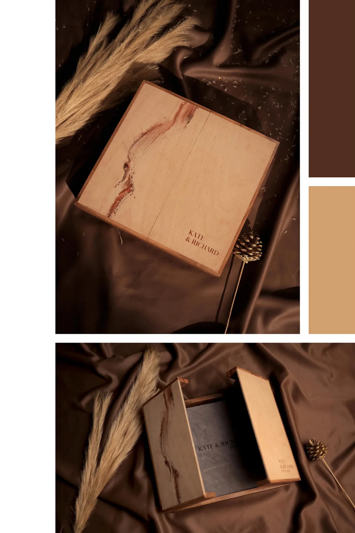 Premium leather wedding album and album box design by Prasang Photo Creation