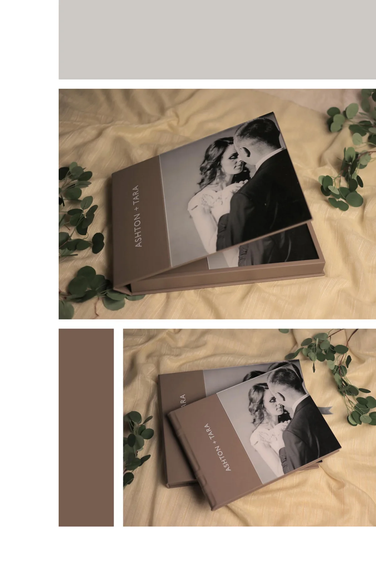 Premium leather wedding album and album box design by Prasang Photo Creation