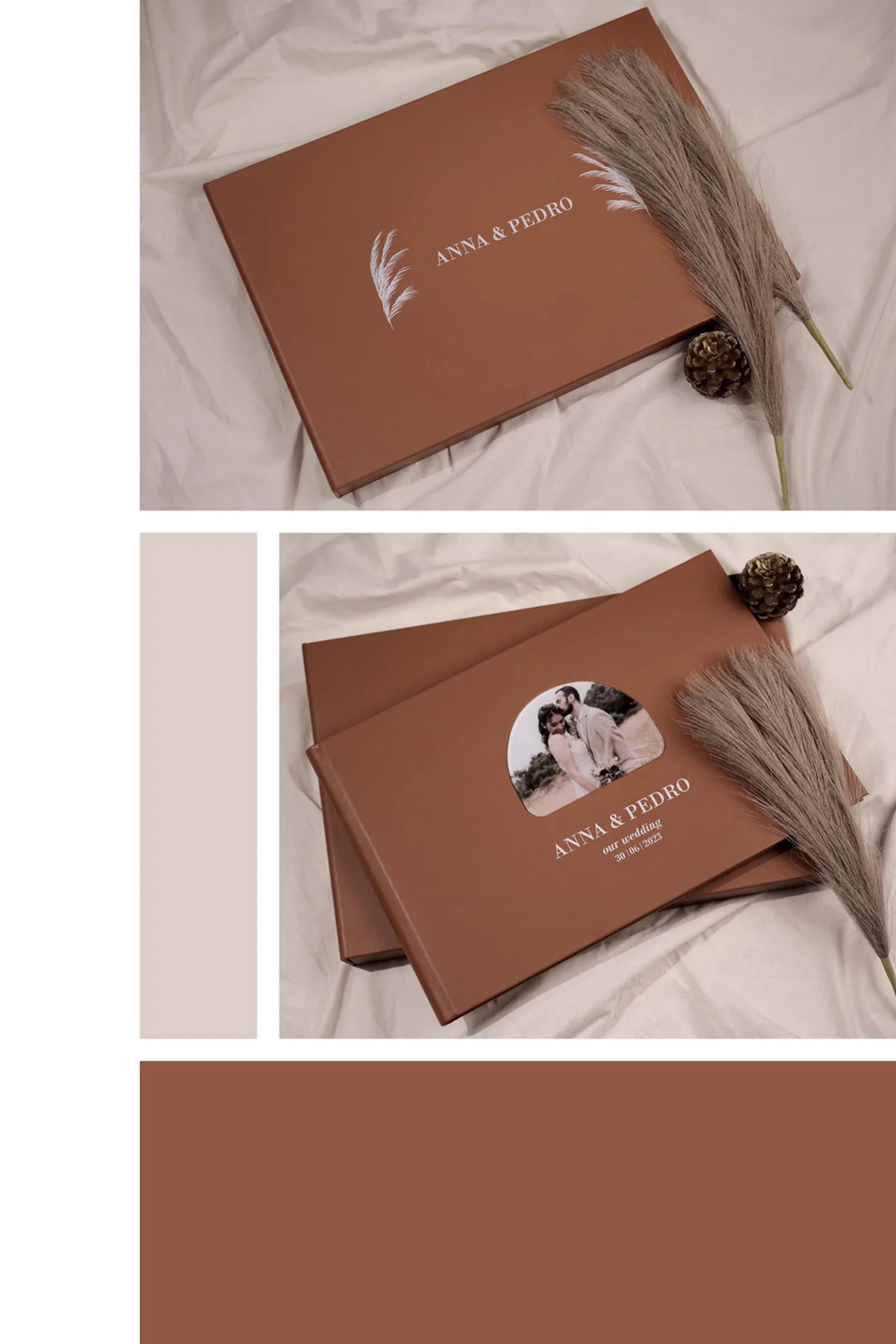 Premium leather wedding album and album box design by Prasang Photo Creation