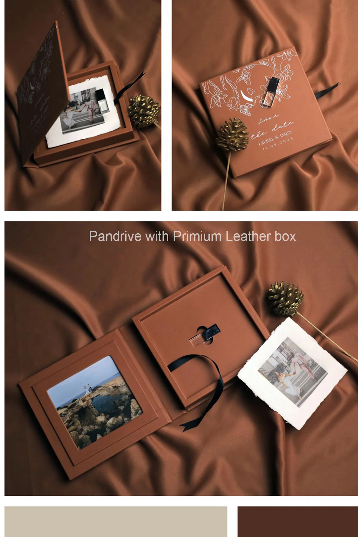 Premium leather wedding album and album box design by Prasang Photo Creation
