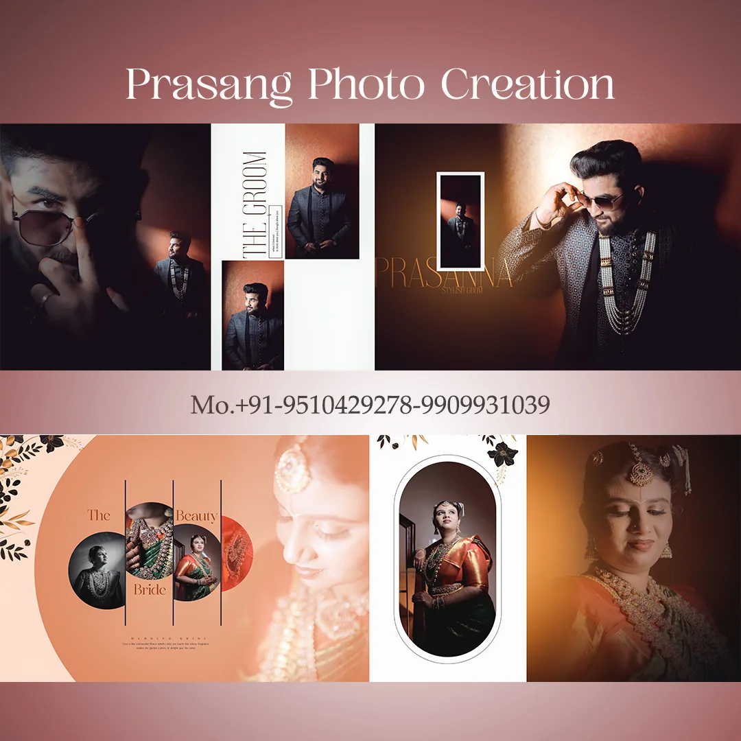 Premium wedding album design with traditional Indian wedding photography